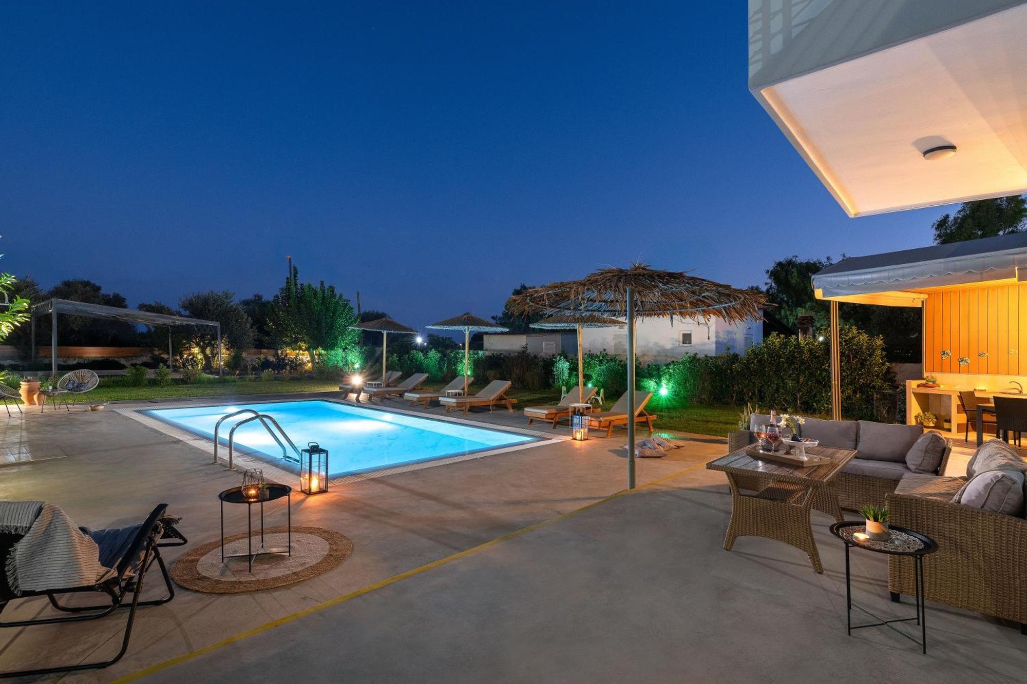 Ethria Pool Villa With Heated Jacuzzi Afantou Buitenkant foto