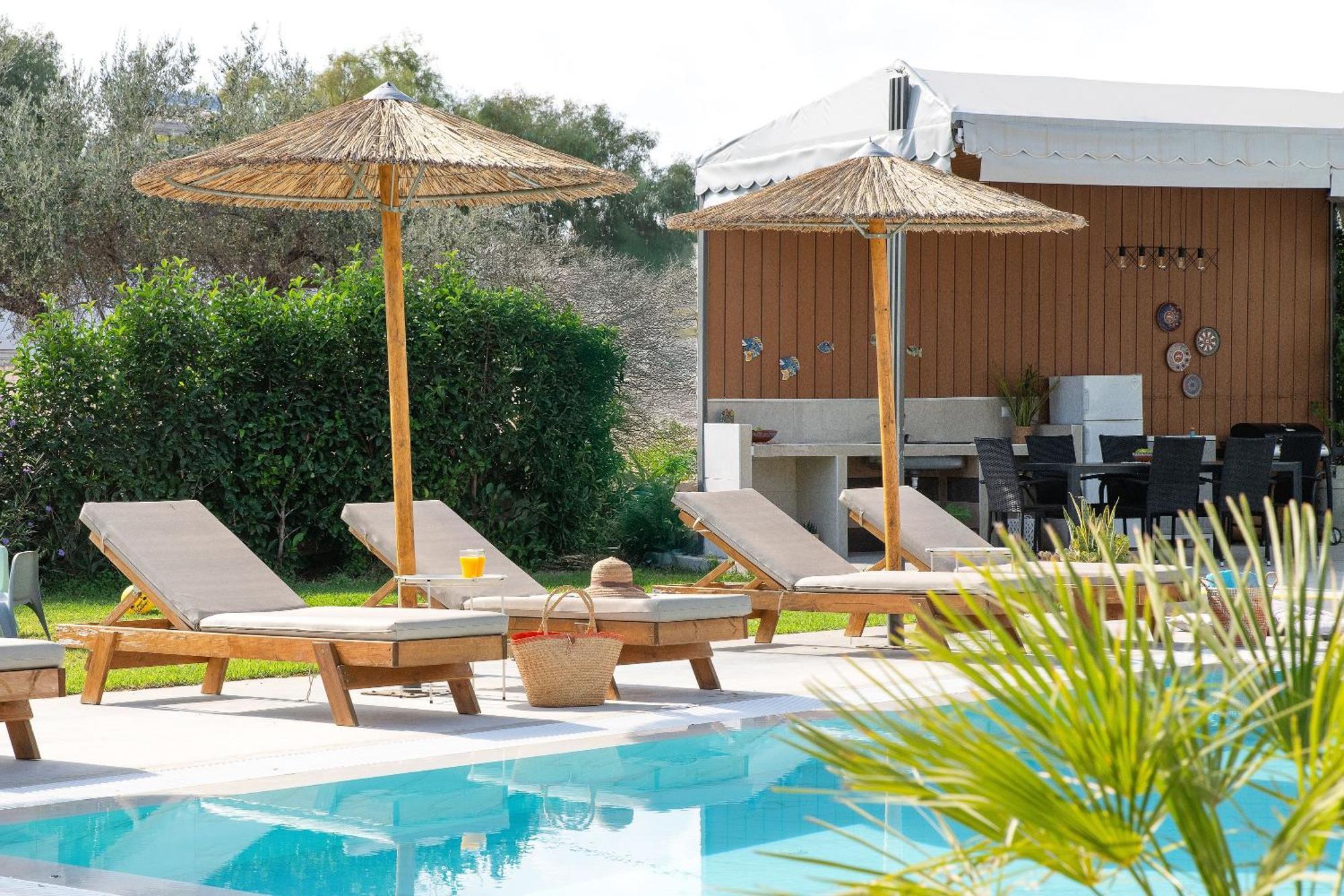 Ethria Pool Villa With Heated Jacuzzi Afantou Buitenkant foto