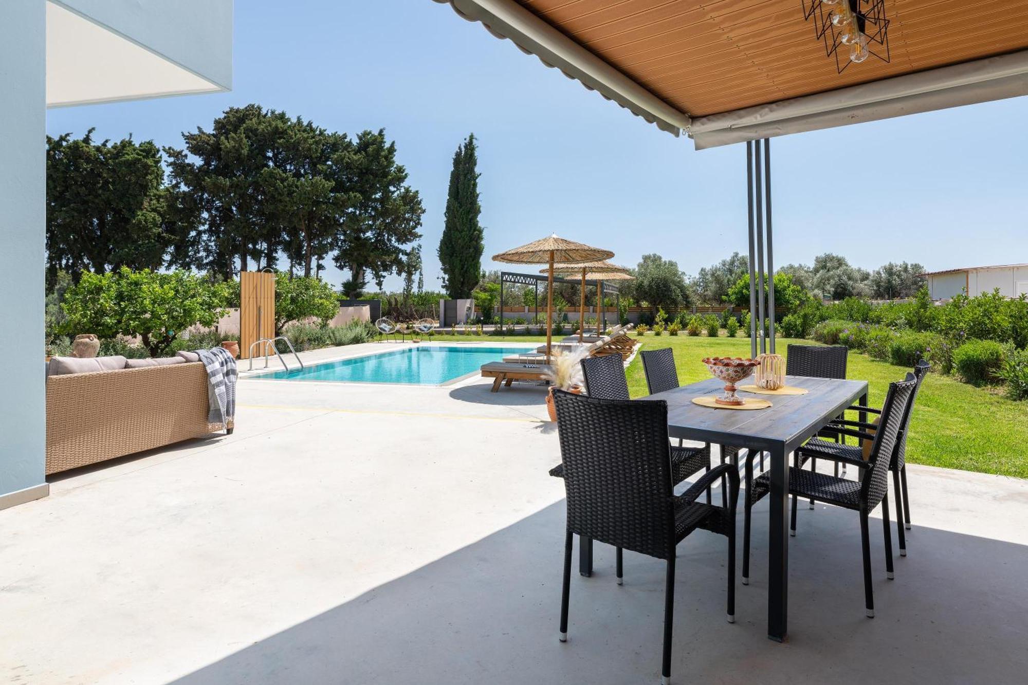 Ethria Pool Villa With Heated Jacuzzi Afantou Buitenkant foto