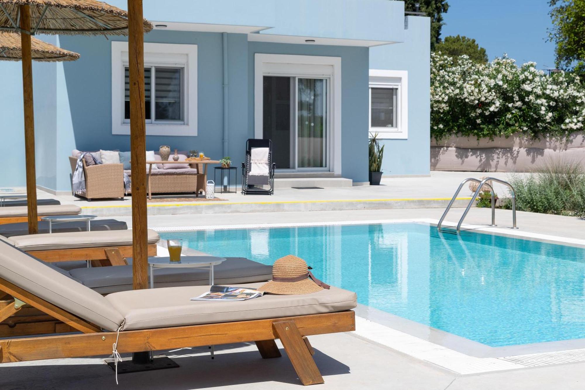 Ethria Pool Villa With Heated Jacuzzi Afantou Buitenkant foto