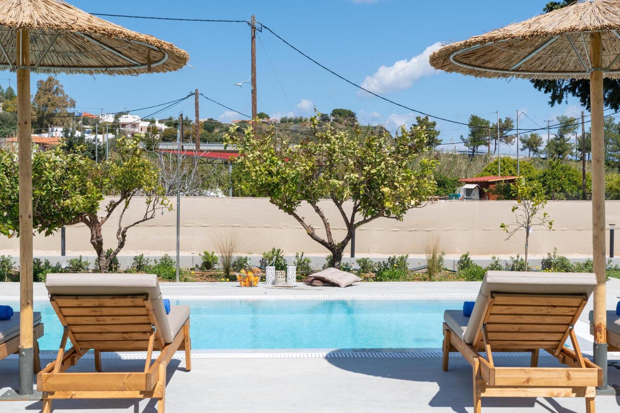 Ethria Pool Villa With Heated Jacuzzi Afantou Buitenkant foto