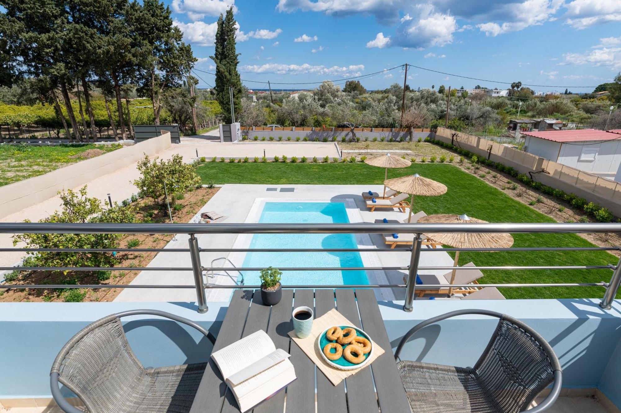 Ethria Pool Villa With Heated Jacuzzi Afantou Buitenkant foto