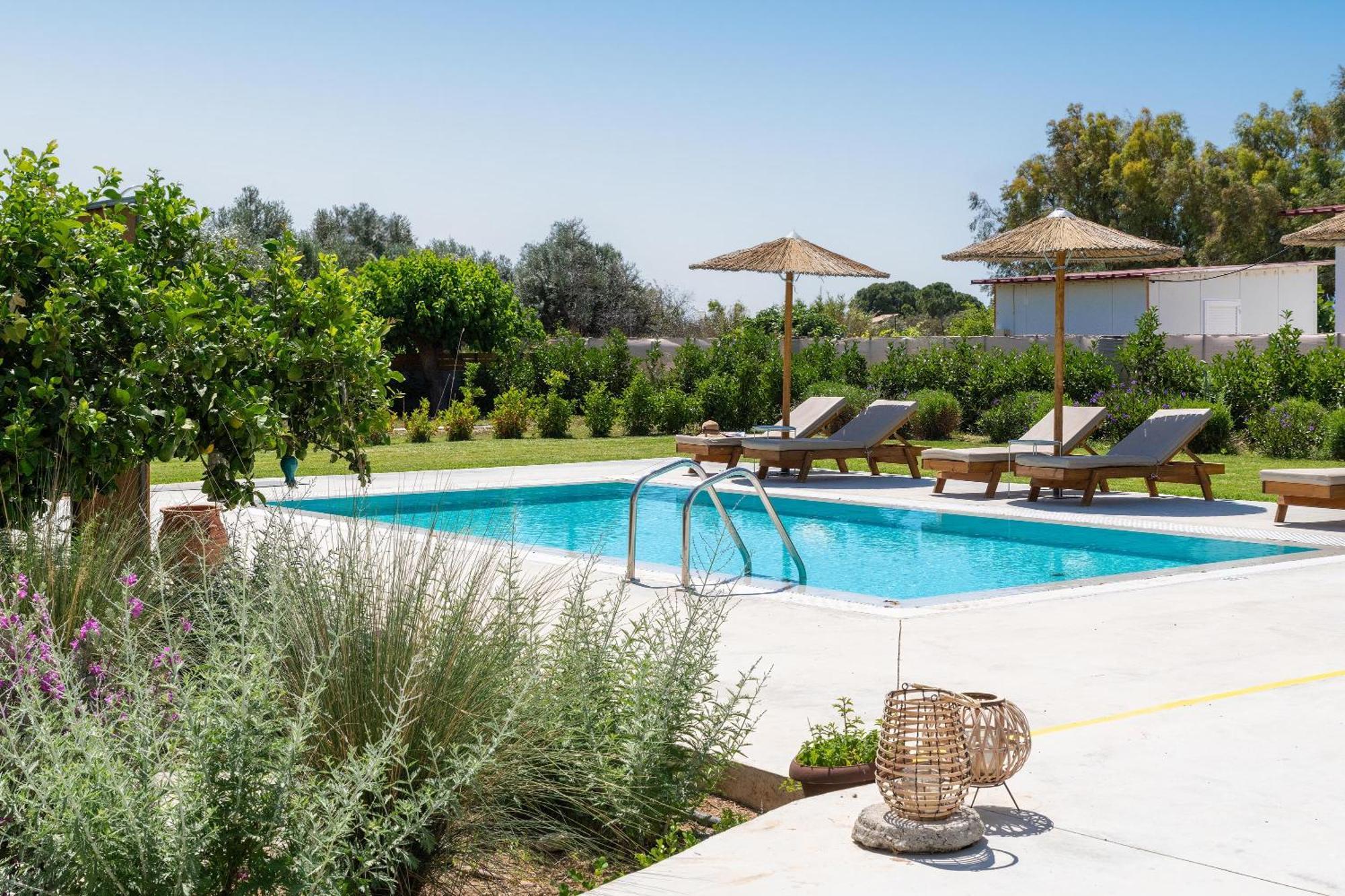 Ethria Pool Villa With Heated Jacuzzi Afantou Buitenkant foto