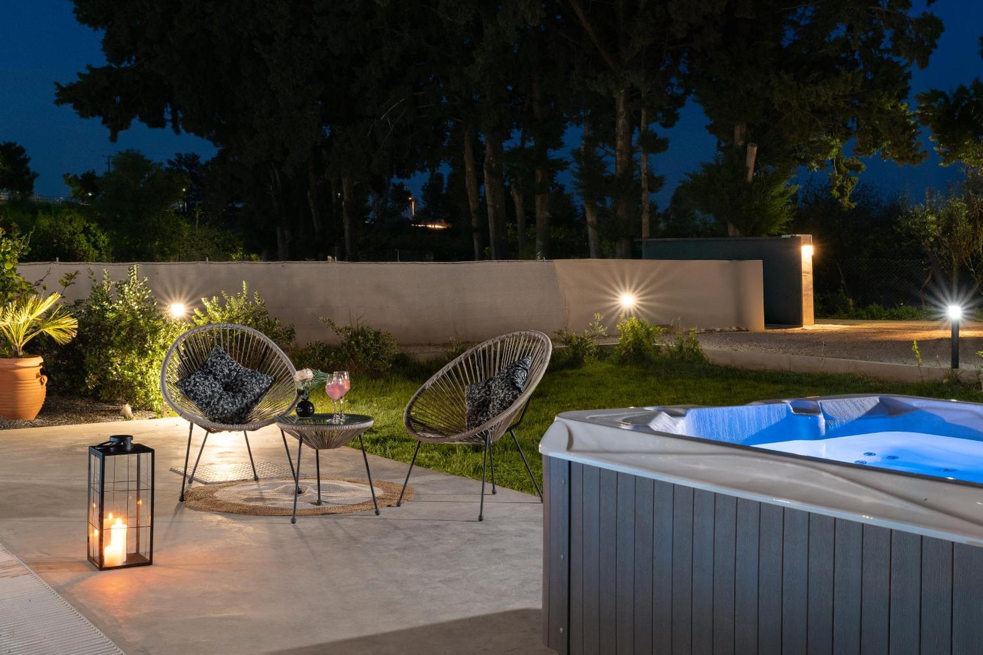 Ethria Pool Villa With Heated Jacuzzi Afantou Buitenkant foto